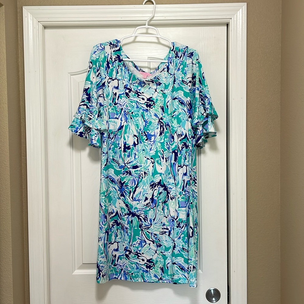 Lilly Pulitzer Dress Elephant Pattern XL